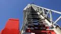 Fire-engine with big fire escape staircase HD Footage