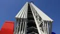 Fire-engine with big fire escape staircase HD Footage