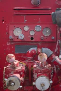 Fire engine controls Foto stock