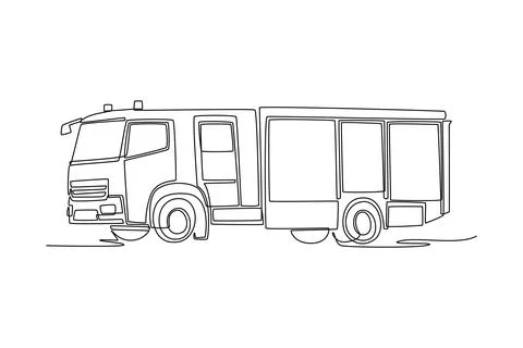 Fire engine designed for airport or industrial rescue Stock Illustration