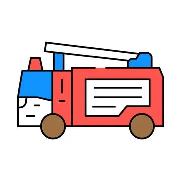 Fire engine emergency icon color illustration 스톡 일러스트