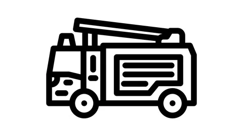 Fire engine emergency line icon animation Stock Footage 326762572