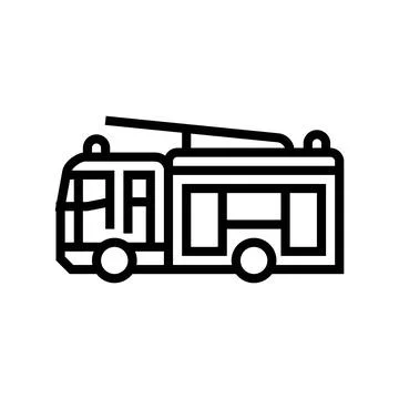 Fire engine emergency line icon vector illustration Illustrazione stock