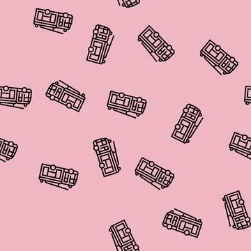 Fire engine emergency line seamless pattern Illustrazione stock