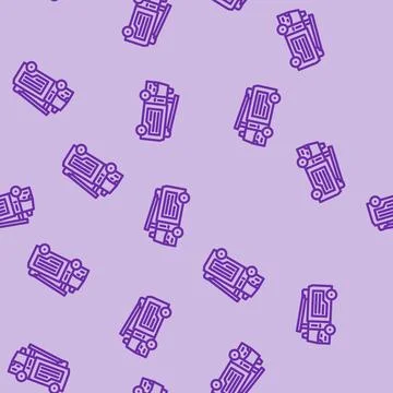 Fire engine emergency line vector seamless pattern Illustrazione stock