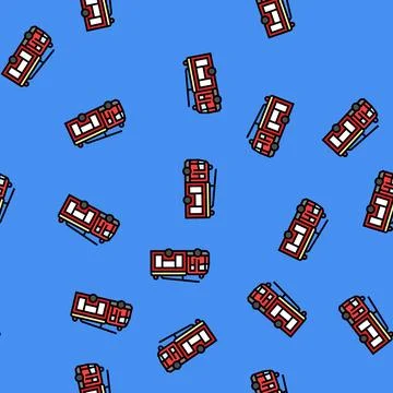 Fire engine emergency vector seamless pattern 스톡 일러스트
