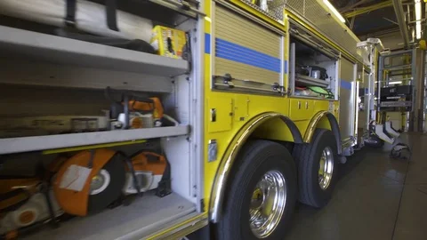 Fire Engine equipted and ready for rescue Stock Footage 70721887