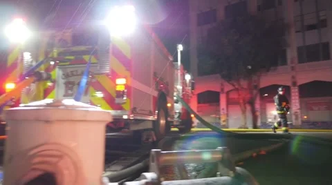 Fire engine to fire fight Stockbeeldmateriaal 55543970