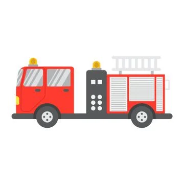 Fire Engine flat icon, transport and vehicle 스톡 일러스트