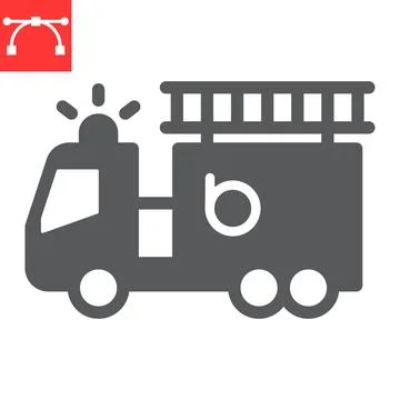 Fire engine glyph icon Stockillustratie