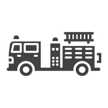 Fire Engine glyph icon, transport and vehicle Stock Illustration