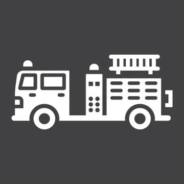 Fire Engine glyph icon, transport and vehicle Stock Illustration
