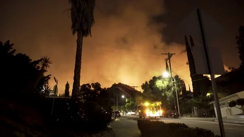 Fire Engine Headed to Battle Wildfire Video stock 79932936