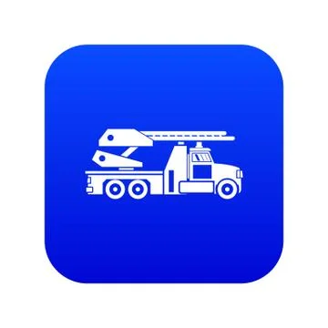Fire engine icon digital blue Stock Illustration