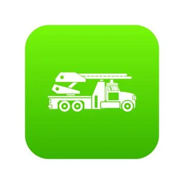 Fire engine icon digital green Stockillustratie