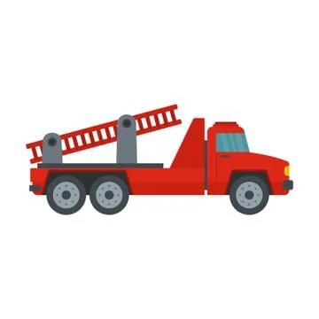 Fire engine icon, flat style Stock Illustration