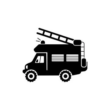 Fire engine icon. Simple illustration of fire engine bread vector icon for we Stock Illustration