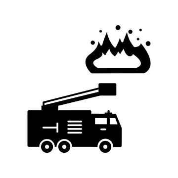 Fire engine icon. Simple pictogram of human and fire icons for ui and ux Stock Illustration