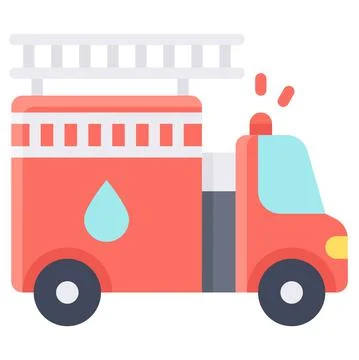 Fire engine icon, transportation related vector Stock Illustration