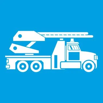 Fire engine icon white Stock Illustration