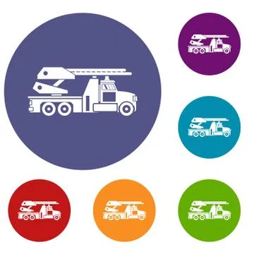 Fire engine icons set 스톡 일러스트