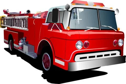 Fire engine ladder isolated on background. Vector illustration Stock Illustration