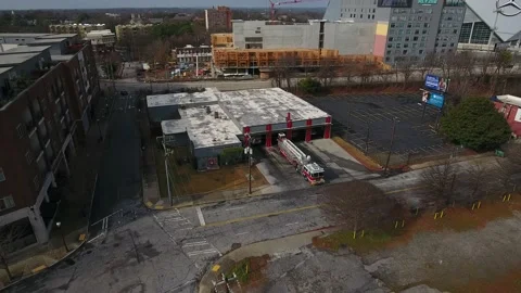 Fire engine leaving fire station Video stock 147510654