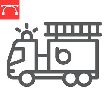Fire engine line icon Stockillustratie