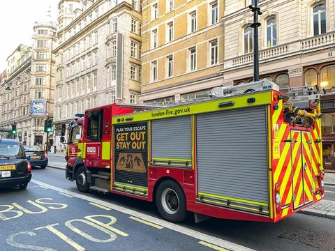 Fire engine of the London Fire Service  Stock Photos