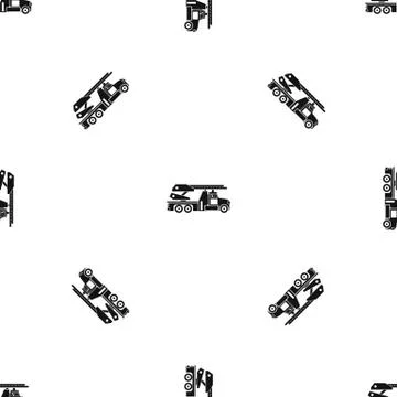 Fire engine pattern seamless black 스톡 일러스트