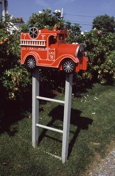  Fire engine post box, Massachusetts, New England, USA CAP/MEL MEL/ Copyri... Stock Photos