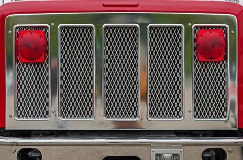 Fire engine radiator grill Stock Photos