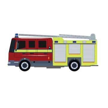 Fire Engine Side View Stock Illustration
