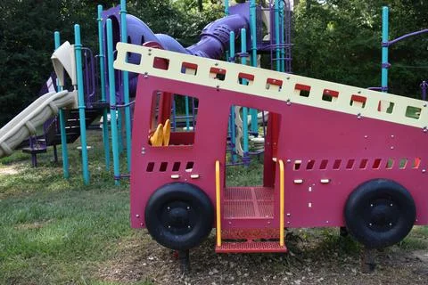 Fire engine on the street Stock Photos
