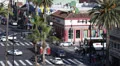Fire Engine Truck Passing Firefighters Hollywood Boulevard Crowds People Walking HD Footage
