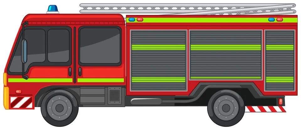 Fire engine on white background Stock Illustration