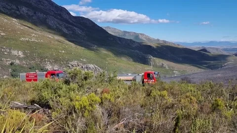 Fire Engines At The Scene Of A Wild Fire Stock Footage 170709521
