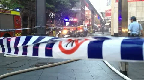 Fire Engines Sydney at work Stock Footage 22163703