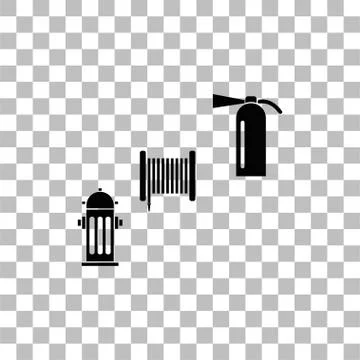 Fire equipment icon flat Stock Illustration