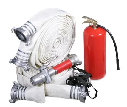 Fire equipment on a white background Stock-Fotos