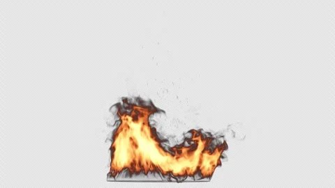 Fire Eruption on Alpha Channel Stock Footage 256192821