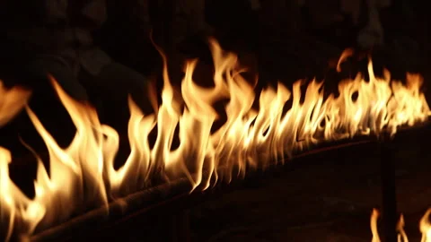 Fire erupts from a damaged gas pipe Stock Footage 324517081