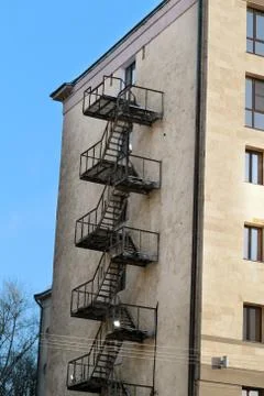 Fire escape on the building Stock Photos