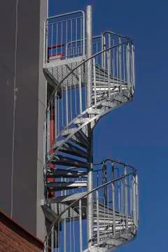 Fire Escape on building side Stock Photos