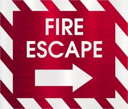 Fire escape direction sign Stockillustratie
