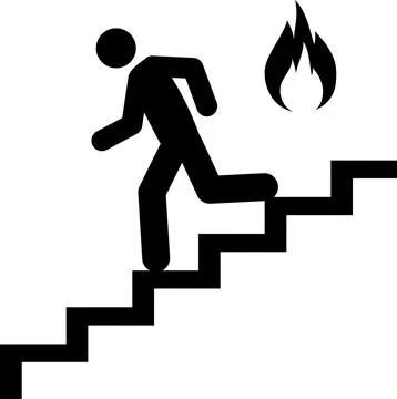 Fire escape exit icon. Stock Illustration