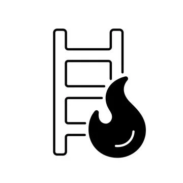 Fire escape ladder linear icon Ilustración de archivo