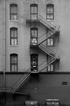 Fire escape ladders Foto stock