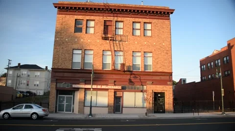 Fire Escape on a red bricked building in California Stock Footage 46257543