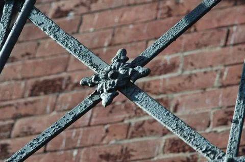 Fire Escape Rosette on First Avenue 3 Stock Photos